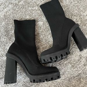 ZARA Black Sock Booties